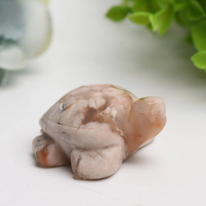 2.0" Flower Agate Turtle Crystal Carving Bulk Wholesale 2.0"