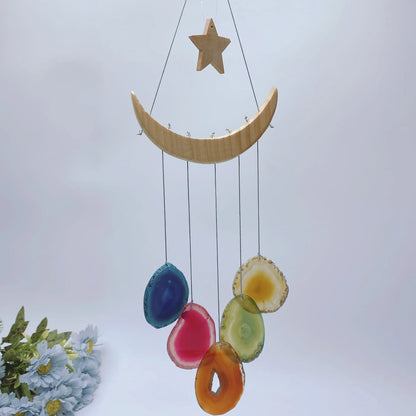 45-60cm Chakra Crystal Chips Life Tree with Colorful Agate Slabs Dreamcatcher Chime